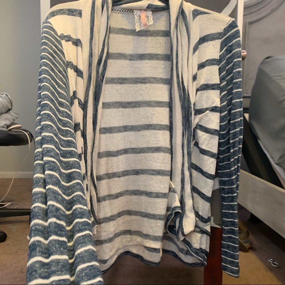 Mauve stripped cardigan